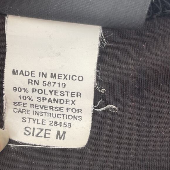 Velvet Rose Print Top Black Red Floral Stretch Long Sleeve Y2K Grunge Romantic M - Picture 4 of 6